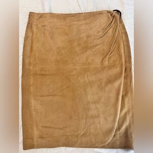Lauren Ralph Lauren Suede Belted Wrap Skirt - Size 16